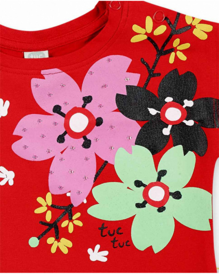 Conjunto de malha vermelha para menina Coleção Hey Sushi