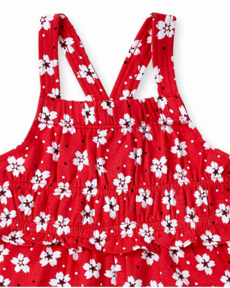 Macacão de malha vermelho de menina Coleção Hey Sushi