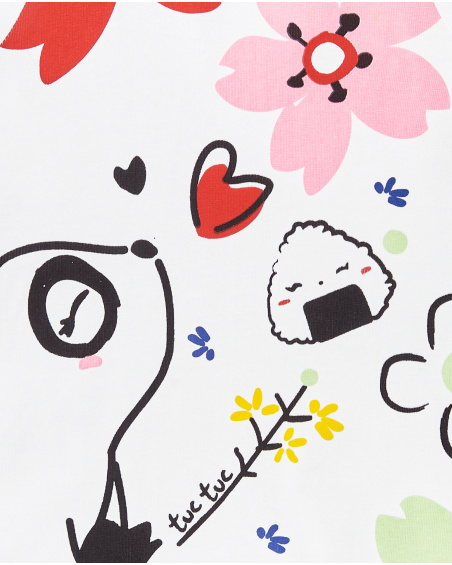 Vestido de malha branco de menina Coleção Hey Sushi