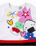 Vestido de menina em malha de tule branco preto Coleção Hey