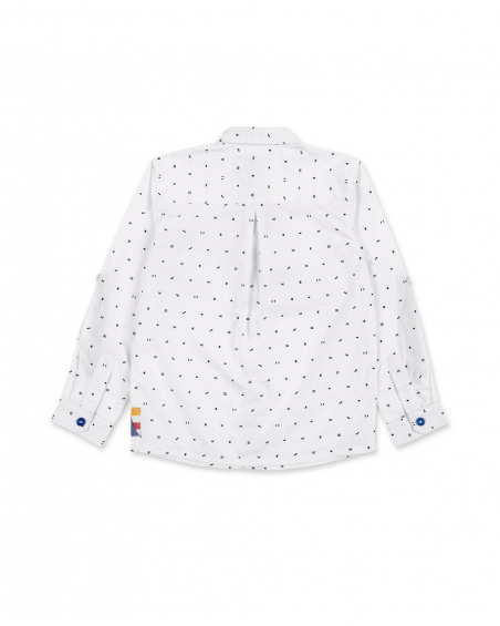 Camisa de malha branca de menino Coleção Kayak Club