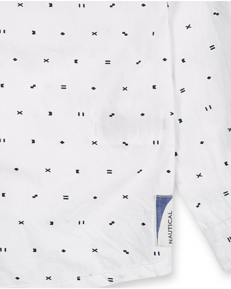 Camisa de malha branca de menino Coleção Kayak Club