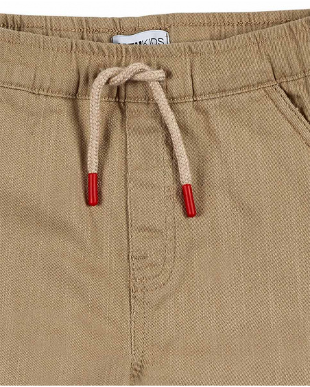 Calções bermudas lisas bege de menino Coleção Kayak Club