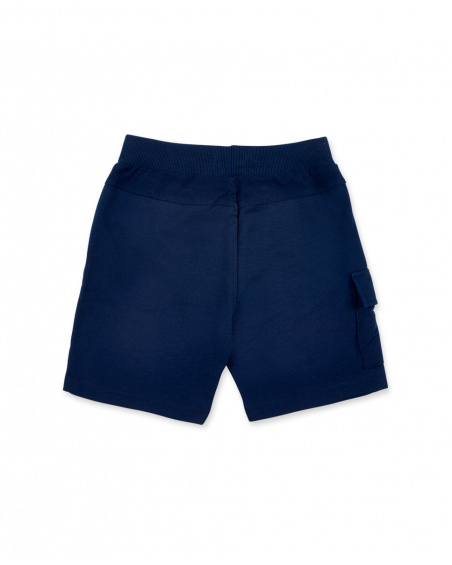 Bermuda de malha azul marinho para menino Coleção Kayak Club