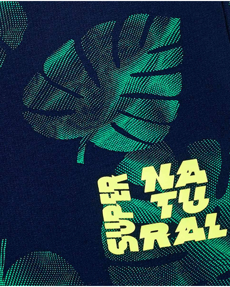 Bermuda de malha azul marinho para menino Coleção Supernatural