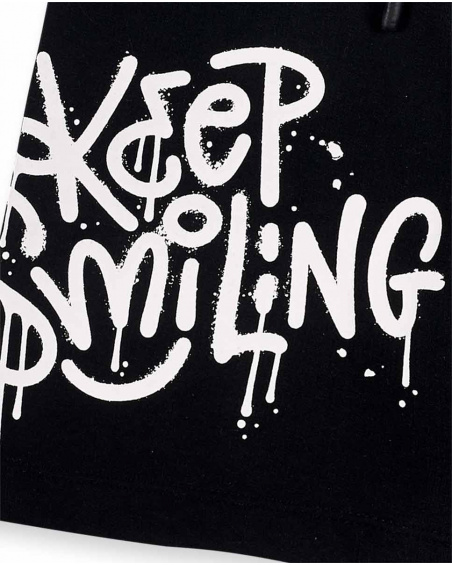 Bermuda de malha preta menino Coleção Urban Attitude