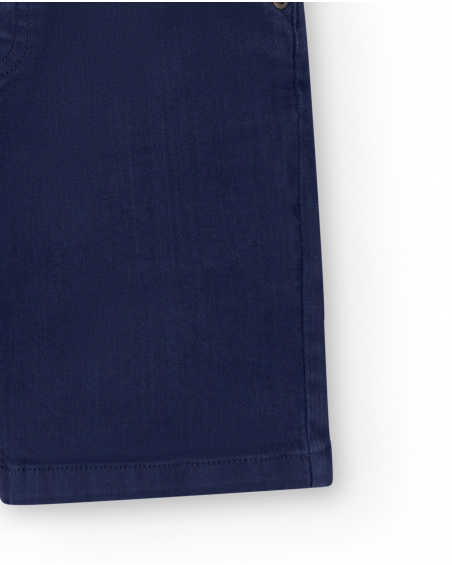 Bermudas lisas azul-marinho para menino Coleção Game Mode