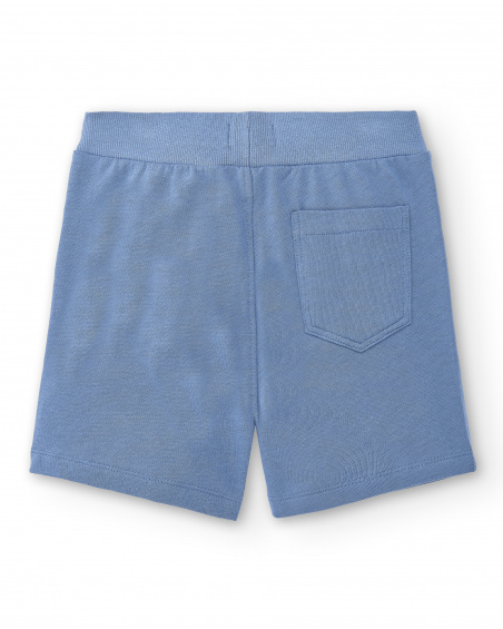 Bermuda menino de malha azul com bolsos Coleção Basics Boy