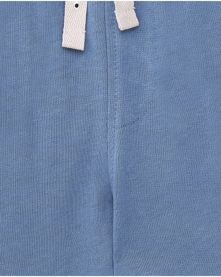 Bermuda menino de malha azul com bolsos Coleção Basics Boy