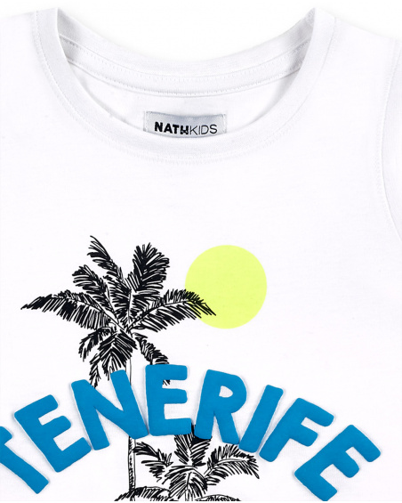 Camisola de malha branca de menino Coleção Tenerife Surf