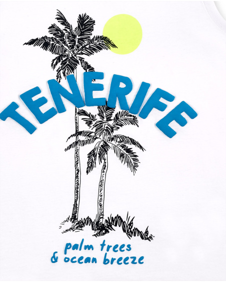 Camisola de malha branca de menino Coleção Tenerife Surf