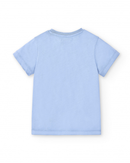 T-shirt de malha azul claro para bebé menino Coleção Skating