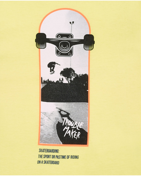 T-shirt amarela de menino em malha Coleção Skating World