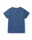 T-shirt azul de menino em malha 'Skater' Coleção Skating World