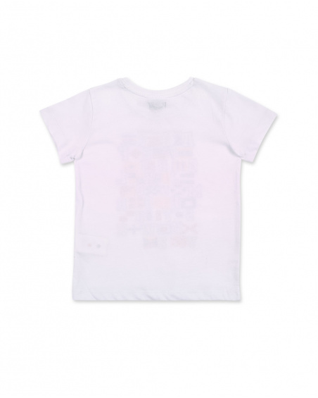 T-shirt branca de menino em malha Coleção Kayak Club