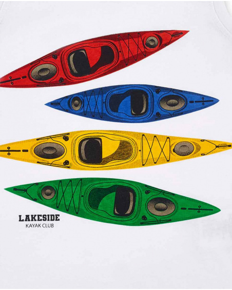Camisola de malha branca de menino Coleção Kayak Club