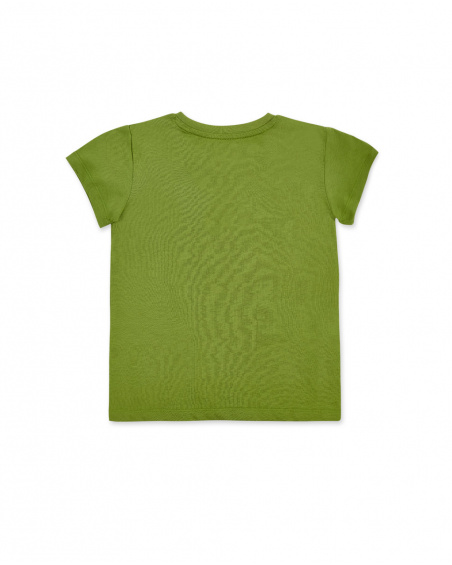 T-shirt cáqui de malha para motociclista para menino Coleção My