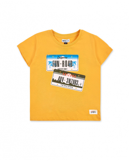 T-shirt amarela de menino em malha Coleção My Plan To Escape