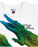 T-shirt branca de menino em malha de crocodilo Coleção
