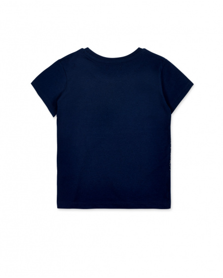 T-shirt de malha azul marinho para menino Coleção Supernatural