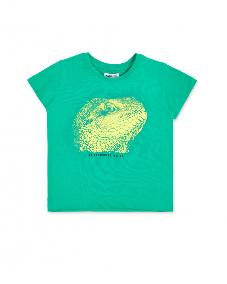 T-shirt verde de menino em malha Coleção Supernatural