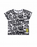 T-shirt de malha branca graffiti para menino Coleção Urban