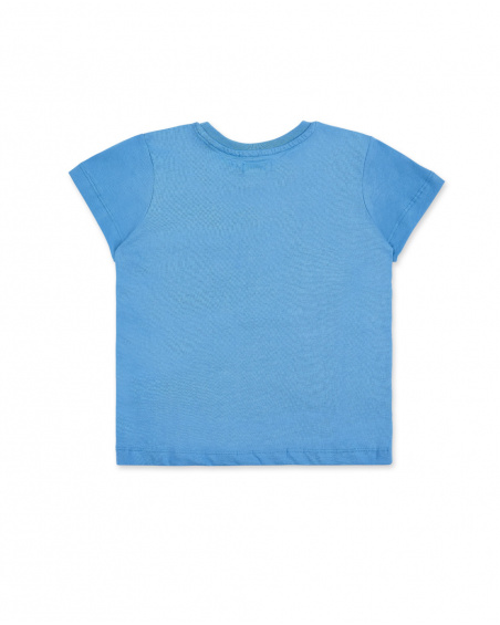 T-shirt de malha azul para menino Coleção Game Mode