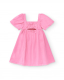 Vestido liso rosa de menina Coleção Neon Jungle