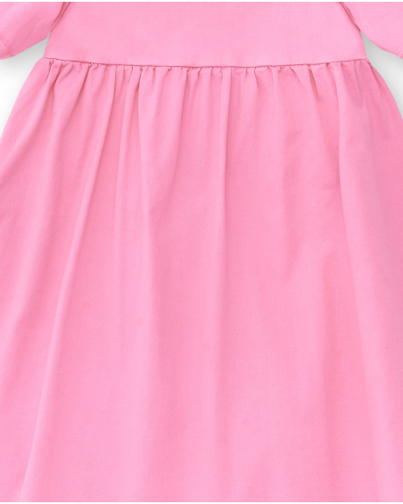 Vestido liso rosa de menina Coleção Neon Jungle