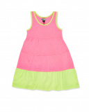 Vestido de malha verde rosa de menina Coleção Neon Jungle