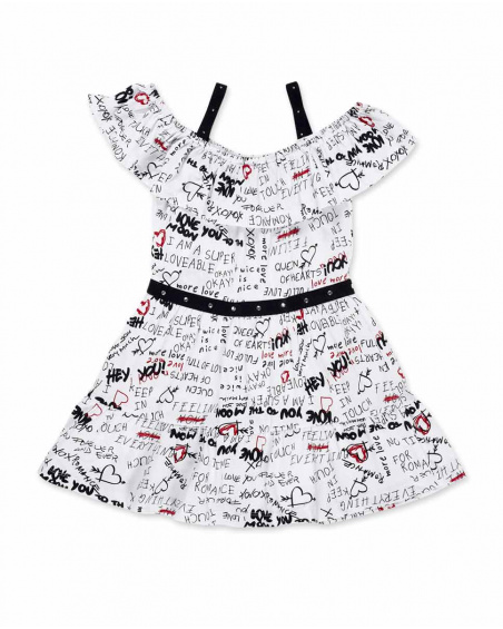 Vestido de malha branco de menina Coleção Ultimate City Chic