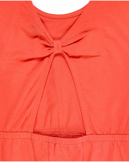 Vestido de malha laranja de menina Coleção Island Life