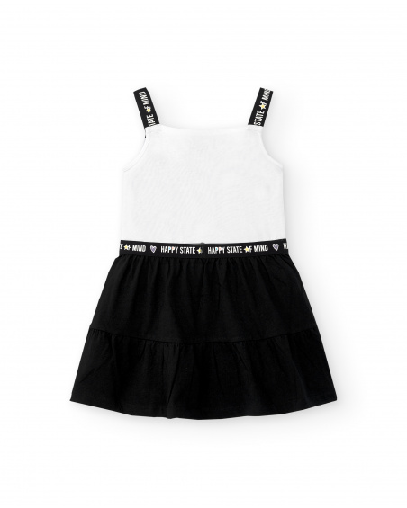 Vestido de malha preto e branco de menina Coleção Summer Vibes