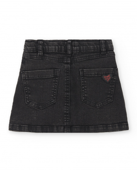 Saia jeans preta de menina Coleção Ultimate City Chic