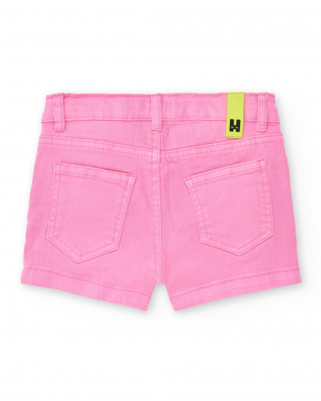 Shorts jeans rosa de menina Coleção Neon Jungle