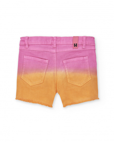 Shorts jeans rosa laranja para meninas Coleção Sunday Brunch