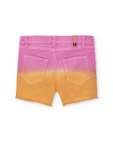 Shorts jeans rosa laranja para meninas Coleção Sunday Brunch