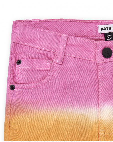 Shorts jeans rosa laranja para meninas Coleção Sunday Brunch