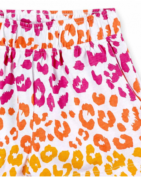 Shorts de malha branca de menina Coleção Sunday Brunch