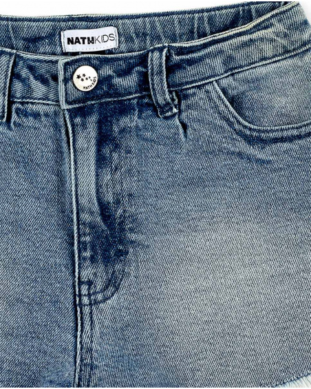 Shorts jeans azul de menina Coleção California Chill