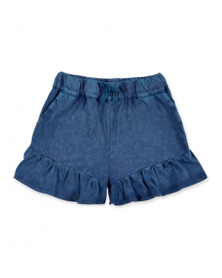 Shorts de malha azul marinho para menina Coleção California