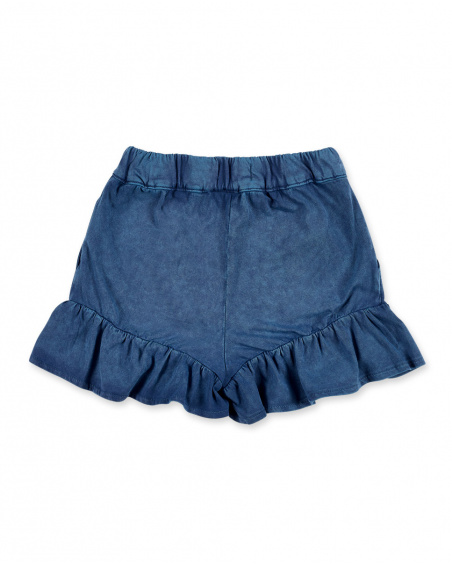 Shorts de malha azul marinho para menina Coleção California