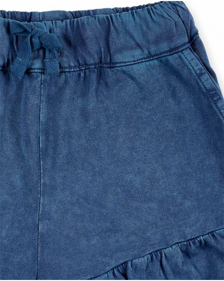 Shorts de malha azul marinho para menina Coleção California