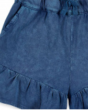 Shorts de malha azul marinho para menina Coleção California