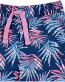 Calções de menina em malha azul marinho estampado Coleção