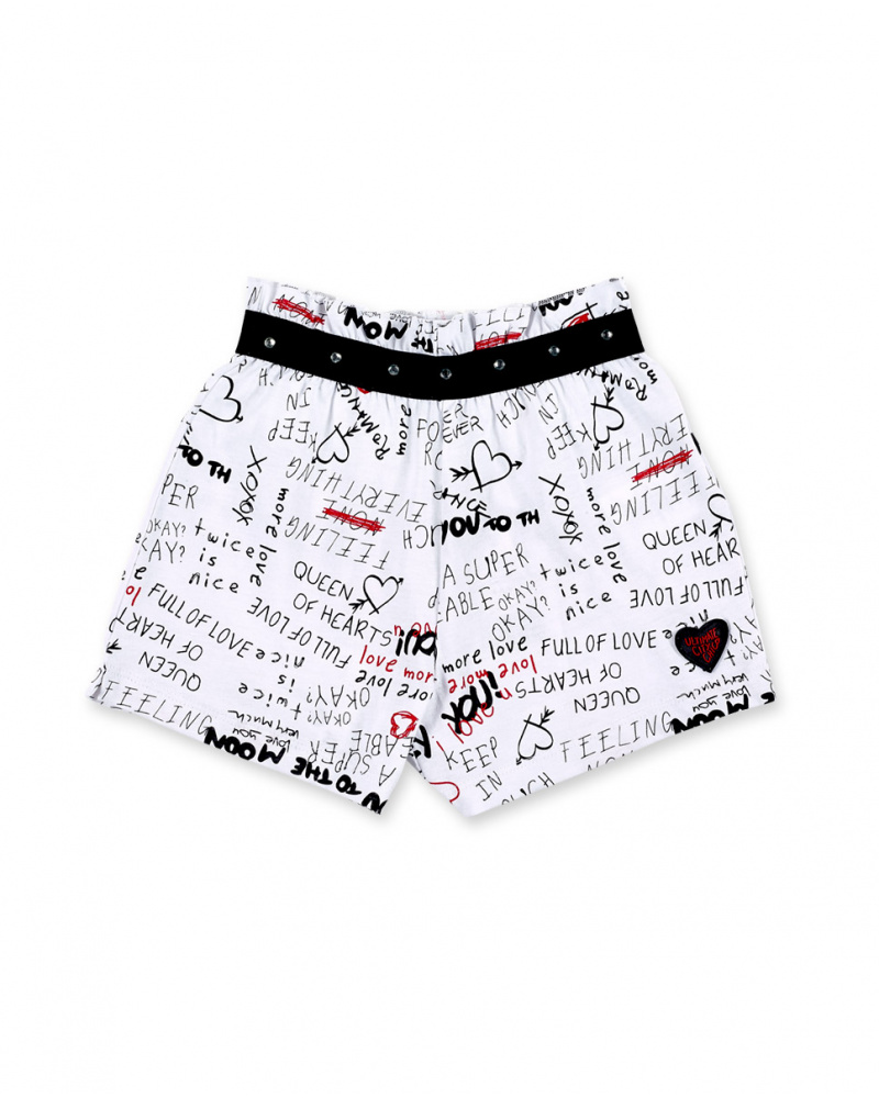 Shorts de malha branca de menina Coleção Ultimate City Chic