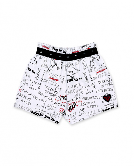 Shorts de malha branca de menina Coleção Ultimate City Chic