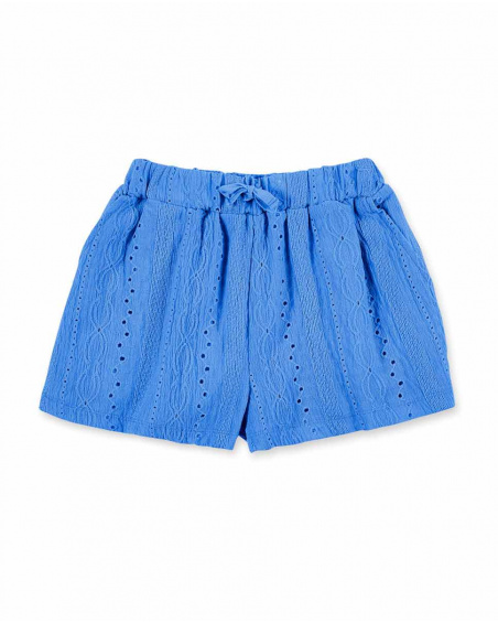Shorts de malha azul de menina Coleção Carnet De Voyage