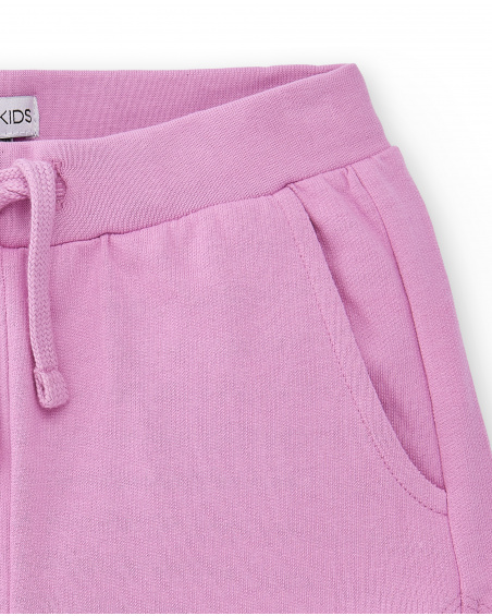 Shorts de malha rosa de menina Coleção Basics Girl