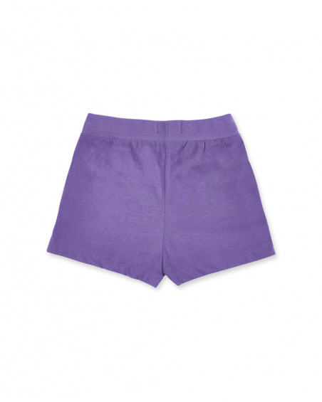 Shorts de malha lilás de menina Coleção Basics Girl